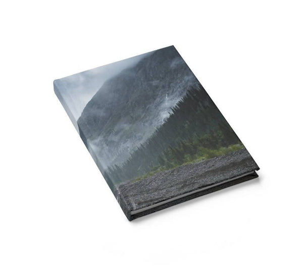 Pine Tree Foggy Mountains Notebook - Spiral or Hard Cover