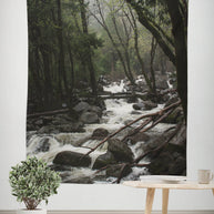 Foggy Creek and Forest Wall Tapestry Yosemite California -