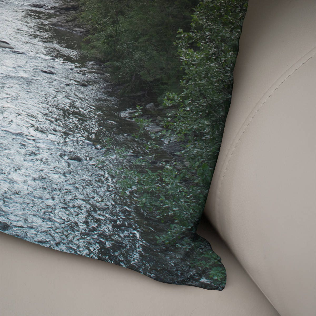 Montana Forest Pillow Cover River and Trees Home Decor -