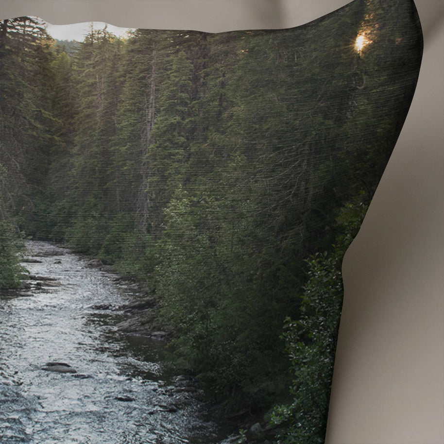 Montana Forest Pillow Cover River and Trees Home Decor -