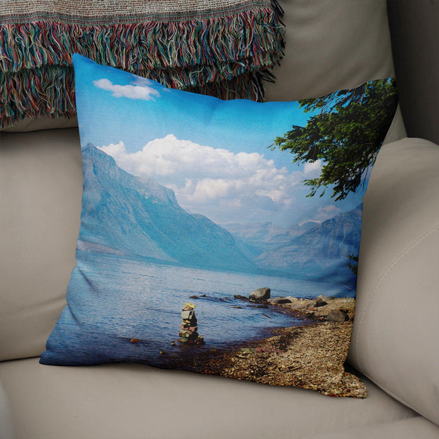 Glacier National Park Throw Pillow Cover Lake McDonald