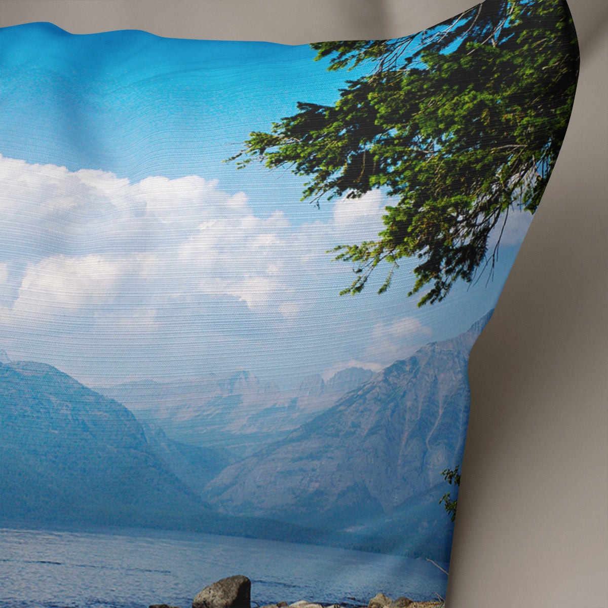 Glacier National Park Throw Pillow Cover Lake McDonald