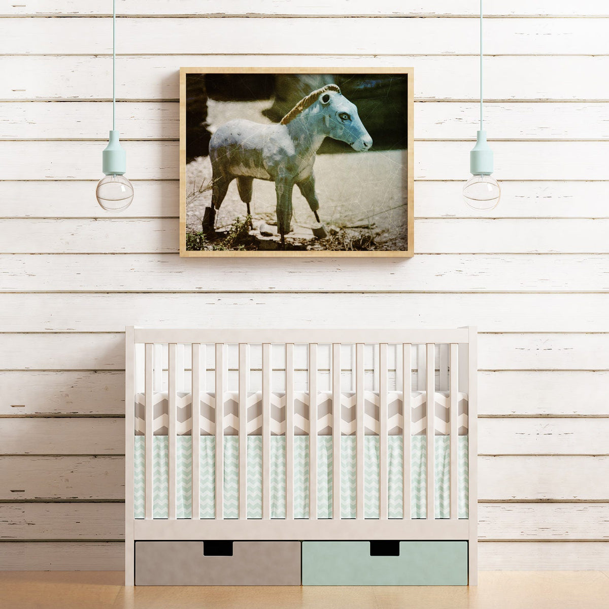 Rustic Toy Horse Photo Print Nursery Farm Animal Wall Art -