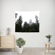 Pine Forest Wall Tapestry Foggy Trees Minimalist Decor -