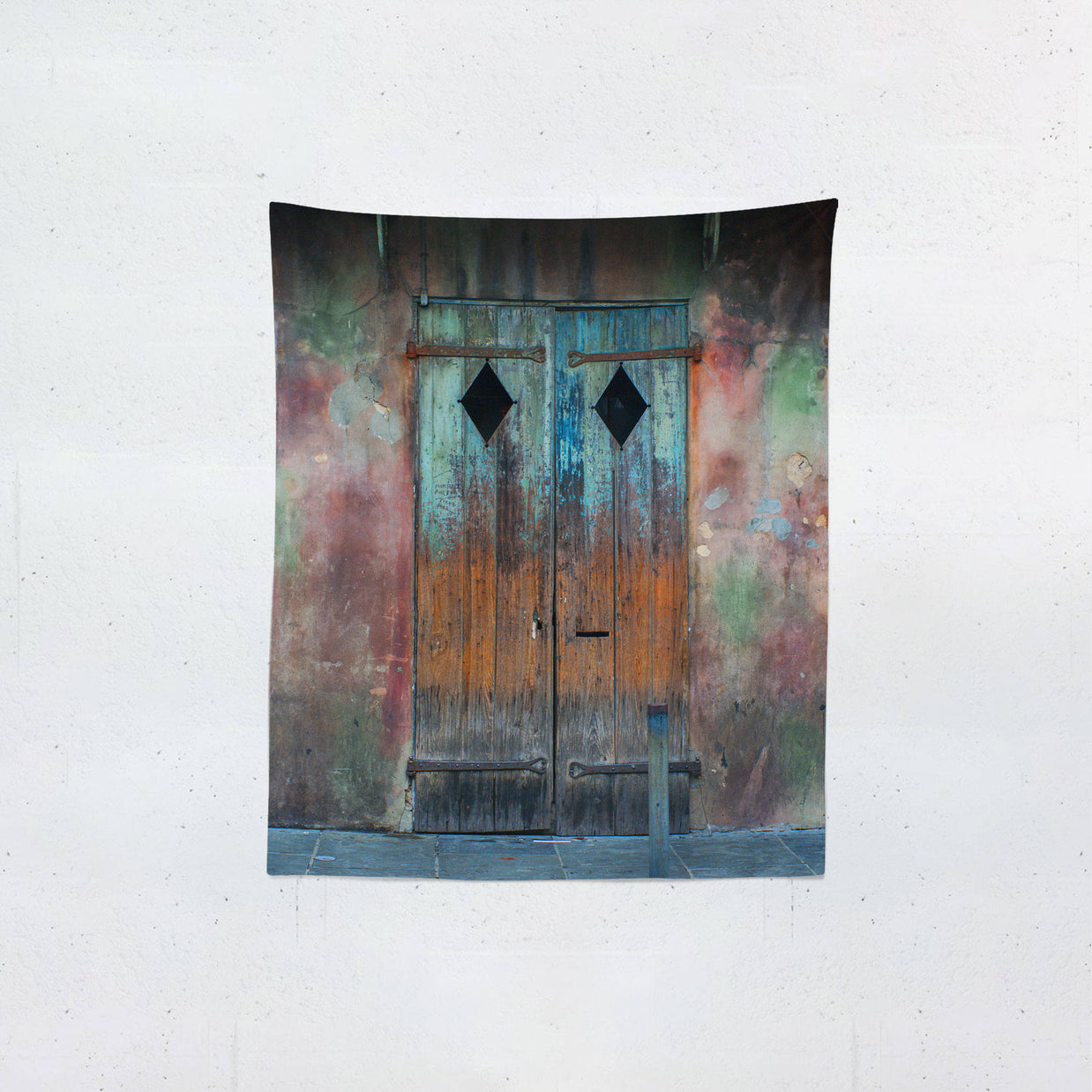 New Orleans Rustic Door Wall Tapestry Shabby Chic -
