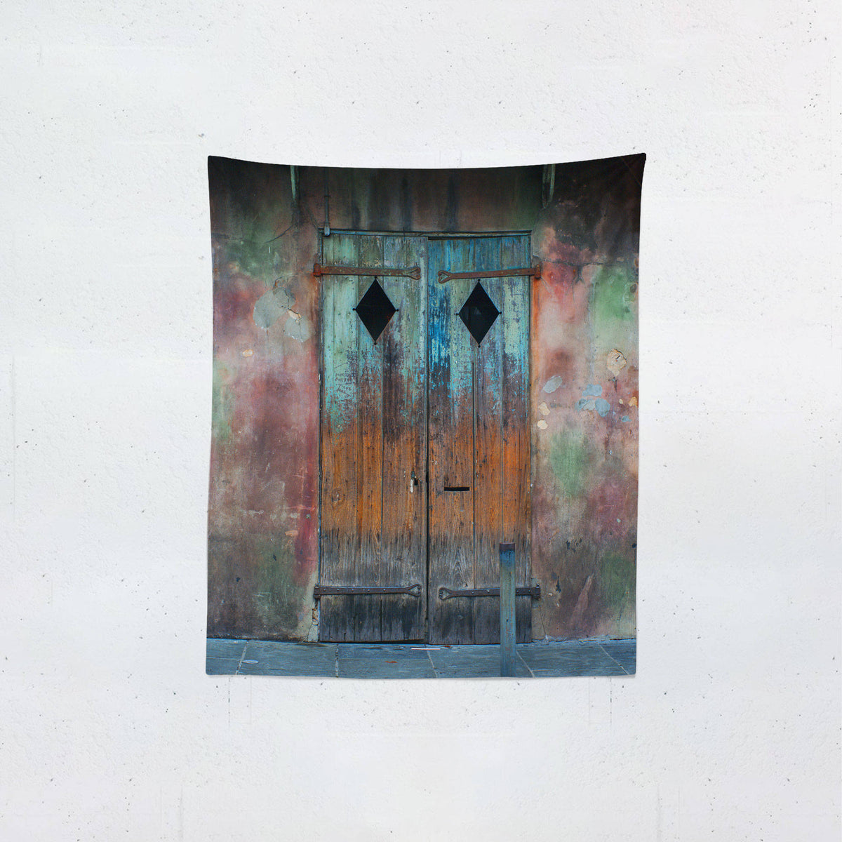 New Orleans Rustic Door Wall Tapestry Shabby Chic -