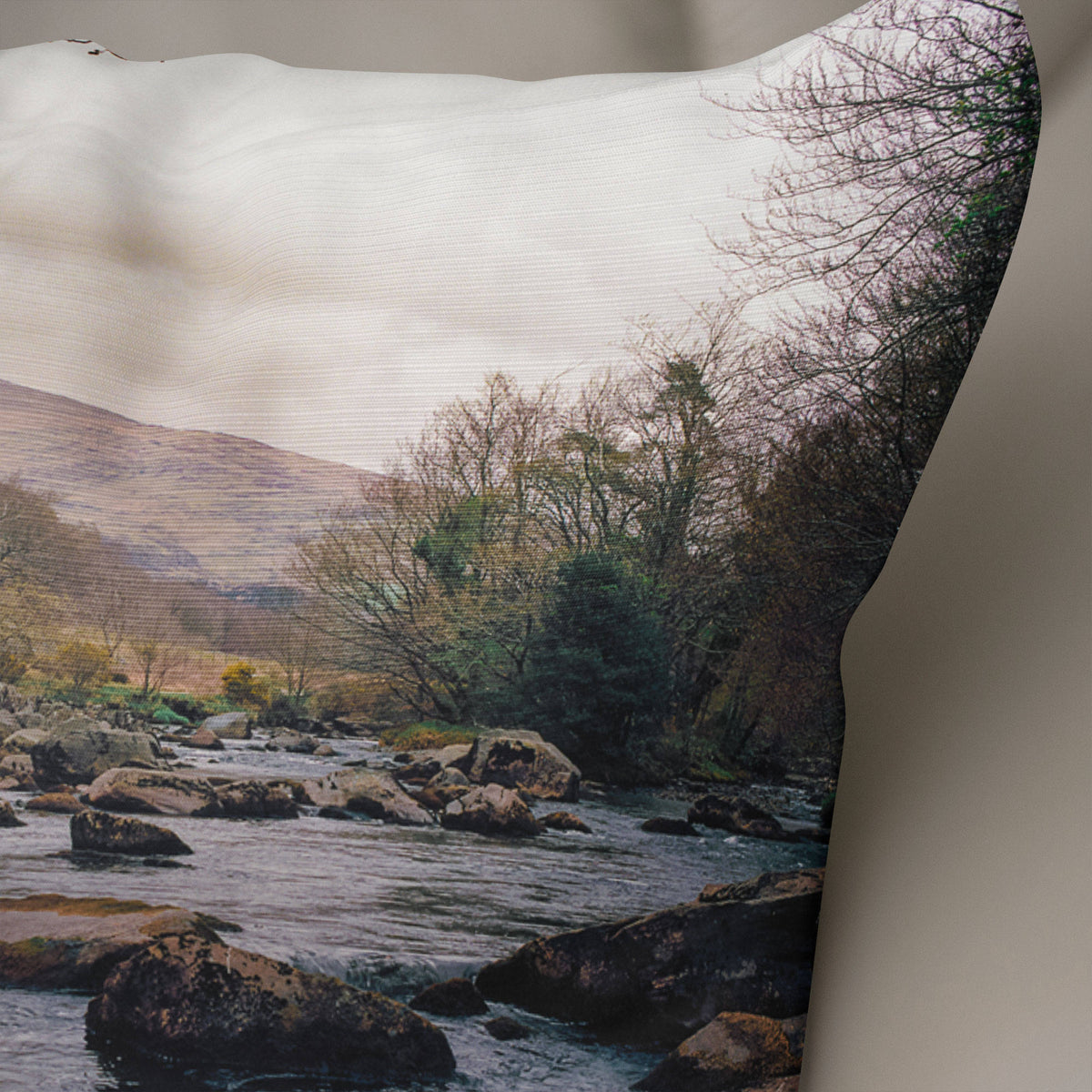 Mountain Throw Pillow Cover Nature Decor Stream - Pillows