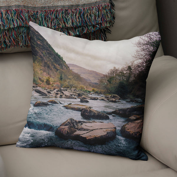 Mountain Throw Pillow Cover Nature Decor Stream - Pillows