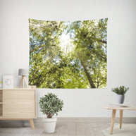 Green Trees and Sky Wall Tapestry Zen Bedroom - Decorative