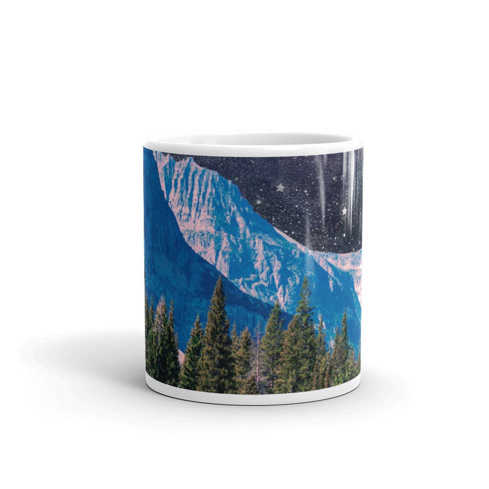 Night Sky Mountain Black Ceramic Mug | Lost Kat Photography