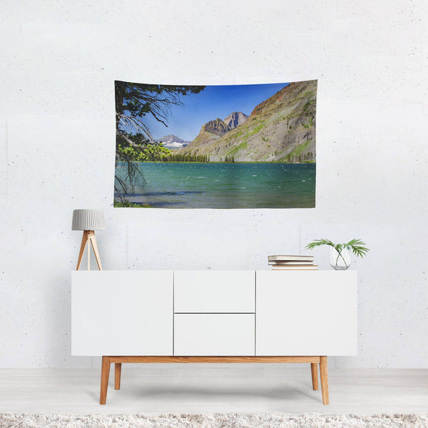 Rocky Mountain Tapestry Glacier Lake Nature Wall -