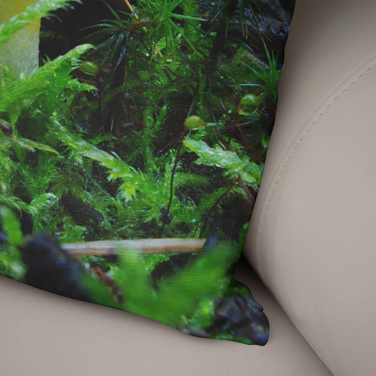 Cute Green Mushroom Throw Pillow Cover Woodland Hippie