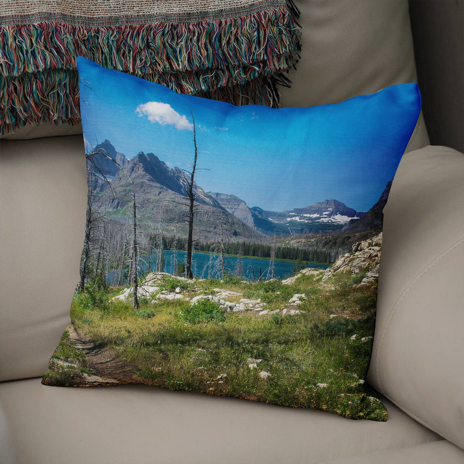Mountain Lake Pillow Cover Nature Case Glacier National Park