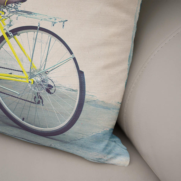 Yellow Bicycle Throw Pillow Cover New Orleans Decor -