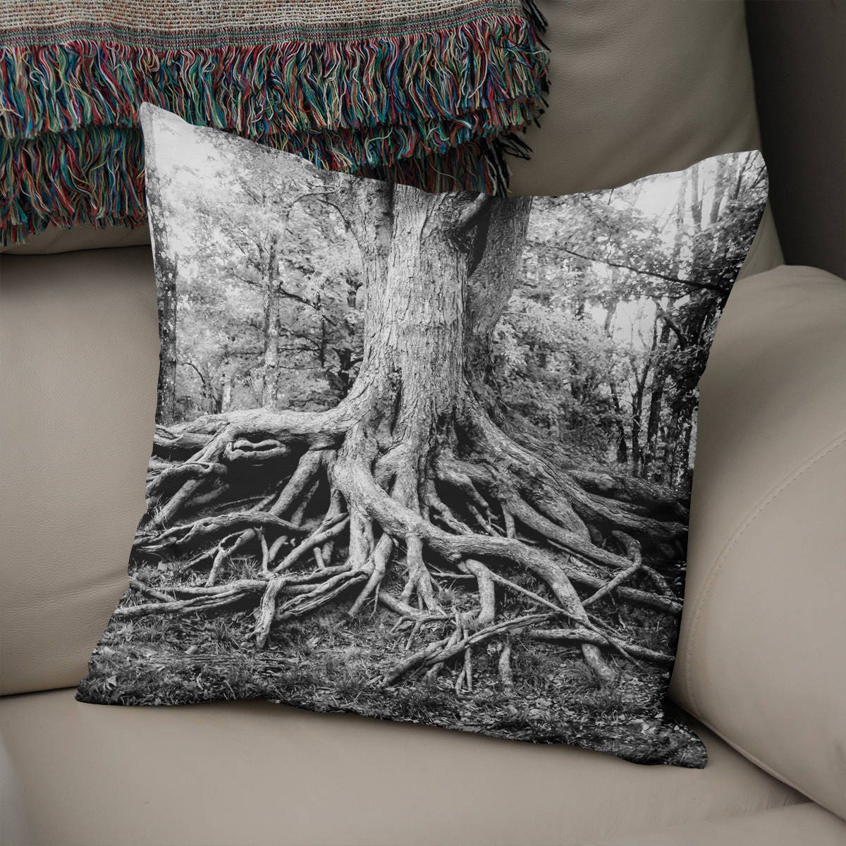 Tree Roots Throw Pillow Cover Nature Decor - Pillows