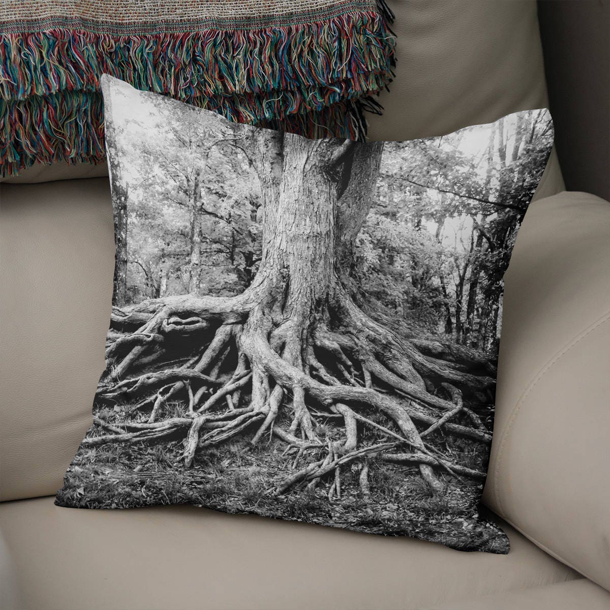 Tree Roots Throw Pillow Cover Nature Decor - Pillows