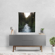 River and Trees Nature Wall Tapestry Montana Decor -