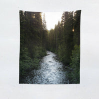 River and Trees Nature Wall Tapestry Montana Decor -
