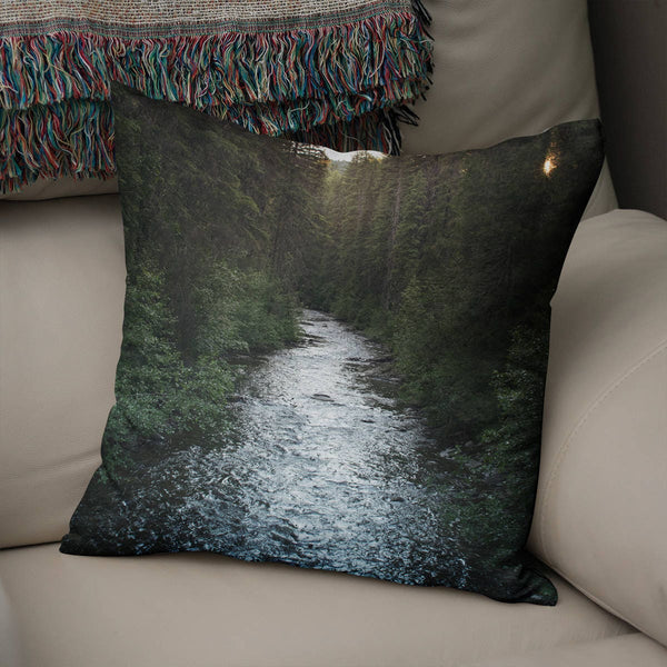 Montana Forest Pillow Cover River and Trees Home Decor -
