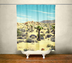 Mojave Desert Shower Curtain 71x74 inch - Cholla Cactus