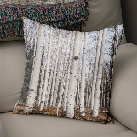 Trees Of Reason Birch Forest Throw Pillow Cover Rustic