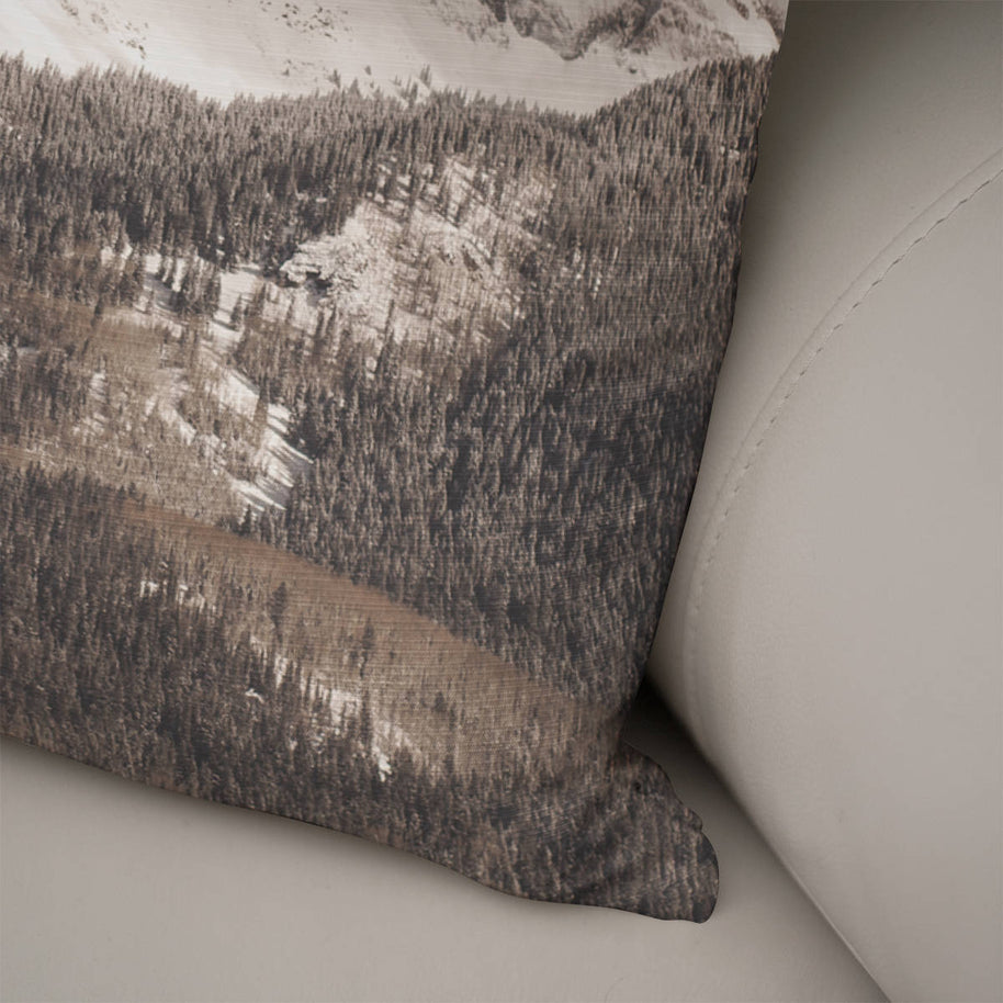 Snowy Mountain Pillow Cover Colorado Couch Cushion Skier