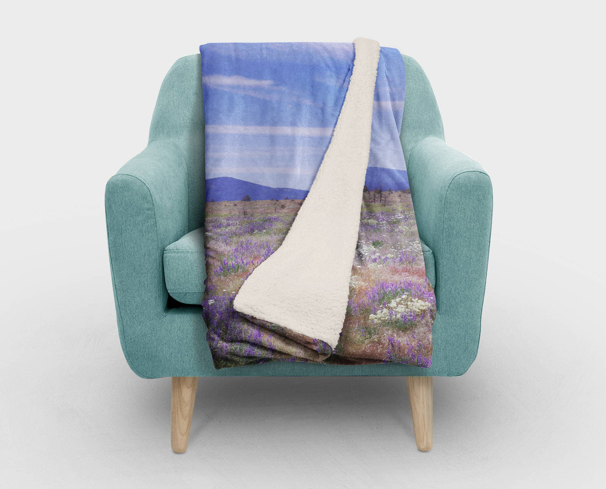 Mt Hood Oregon Warm Fleece Throw Blanket Gift Vegan Sherpa -