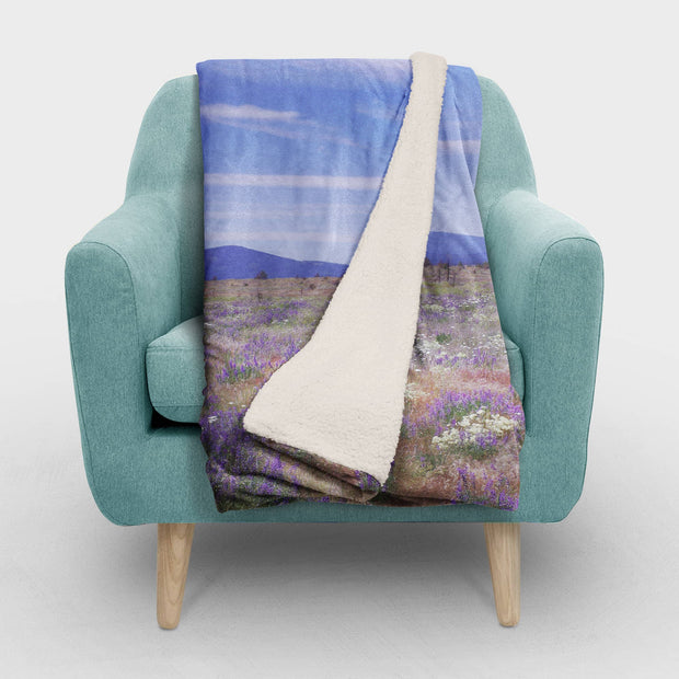 Mt Hood Oregon Warm Fleece Throw Blanket Gift Vegan Sherpa -