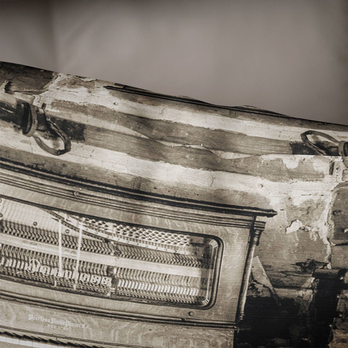 Piano Cabin Throw Pillow Cover Rustic Couch Cushion -