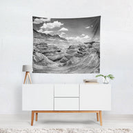 Modern Desert Wall Tapestry Black and White Utah Art -