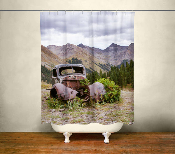 Mountain Rustic Shower Curtain 71x74 inch Colorado Decor -