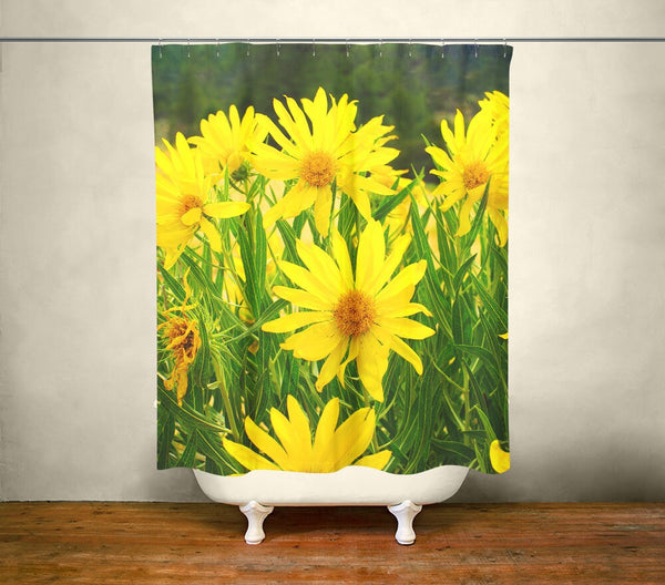 Sunflowers Shower Curtain 71x74 inch Nature Bathroom Floral