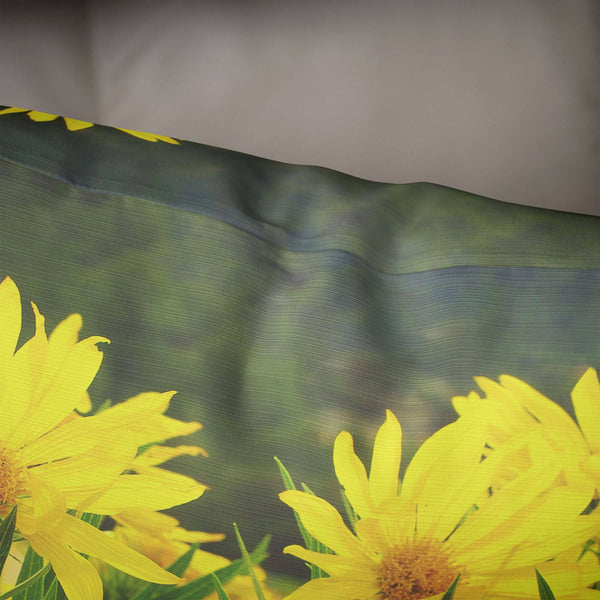 Floral Throw Pillow Cover Yellow Sunflower Decor - Pillows