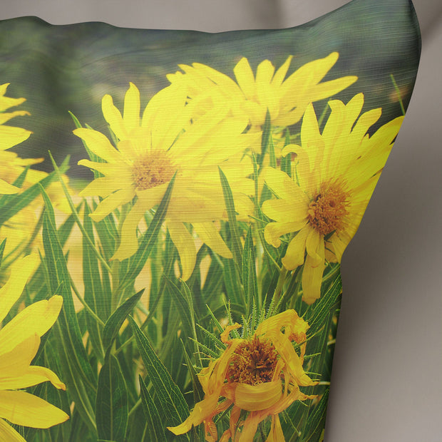 Floral Throw Pillow Cover Yellow Sunflower Decor - Pillows