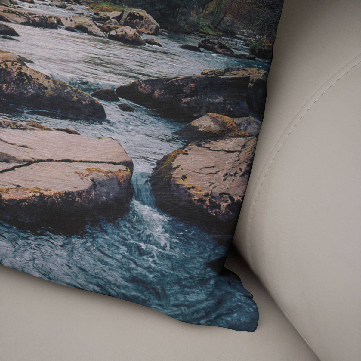 Mountain Throw Pillow Cover Nature Decor Stream - Pillows
