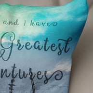Greatest Adventures Throw Pillow Cover Mountain Decor Hiker