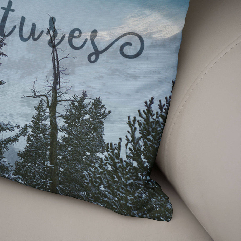 Greatest Adventures Throw Pillow Cover Mountain Decor Hiker