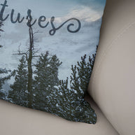 Greatest Adventures Throw Pillow Cover Mountain Decor Hiker