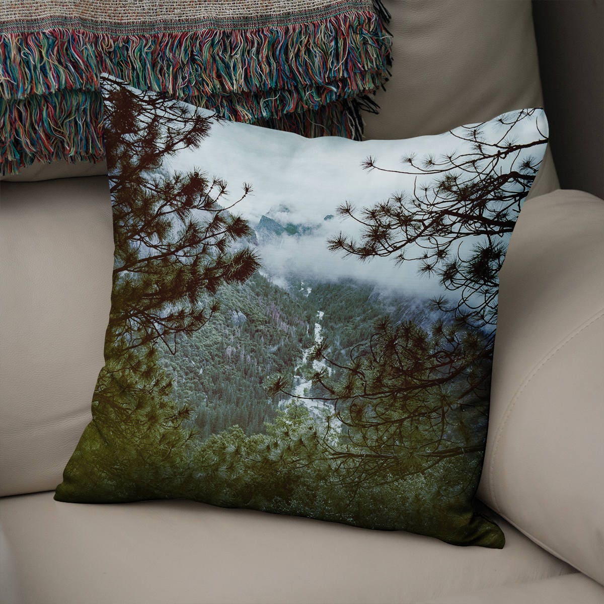 Yosemite Forest Throw Pillow Cover California Decor -
