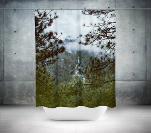 Forest Waterfall Shower Curtain 71x74 inch Yosemite
