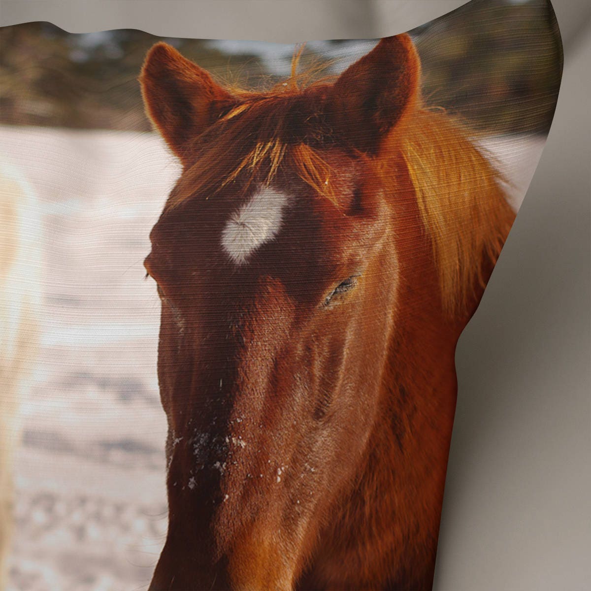 Equine Throw Pillow Cover Horses Couch Cushion - Pillows