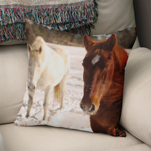 Equine Throw Pillow Cover Horses Couch Cushion - Pillows