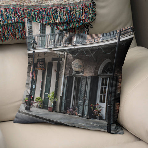 New Orleans French Quarter Throw Pillow Cover - Pillows