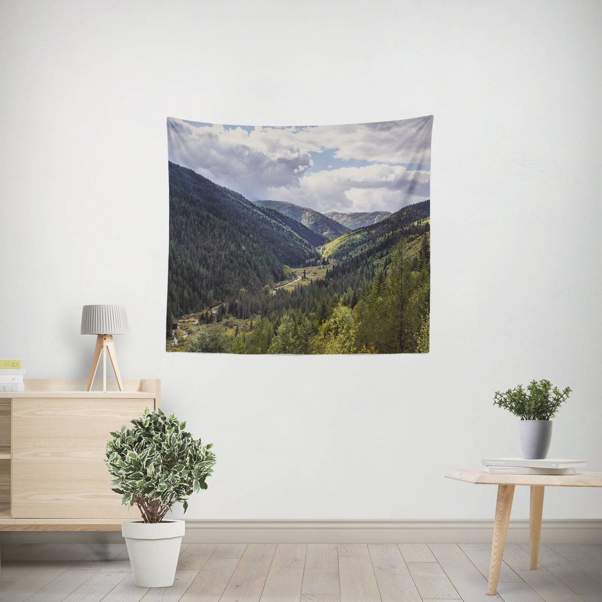 Lush Mountain Valley Wall Tapestry Green Nature Idaho Decor