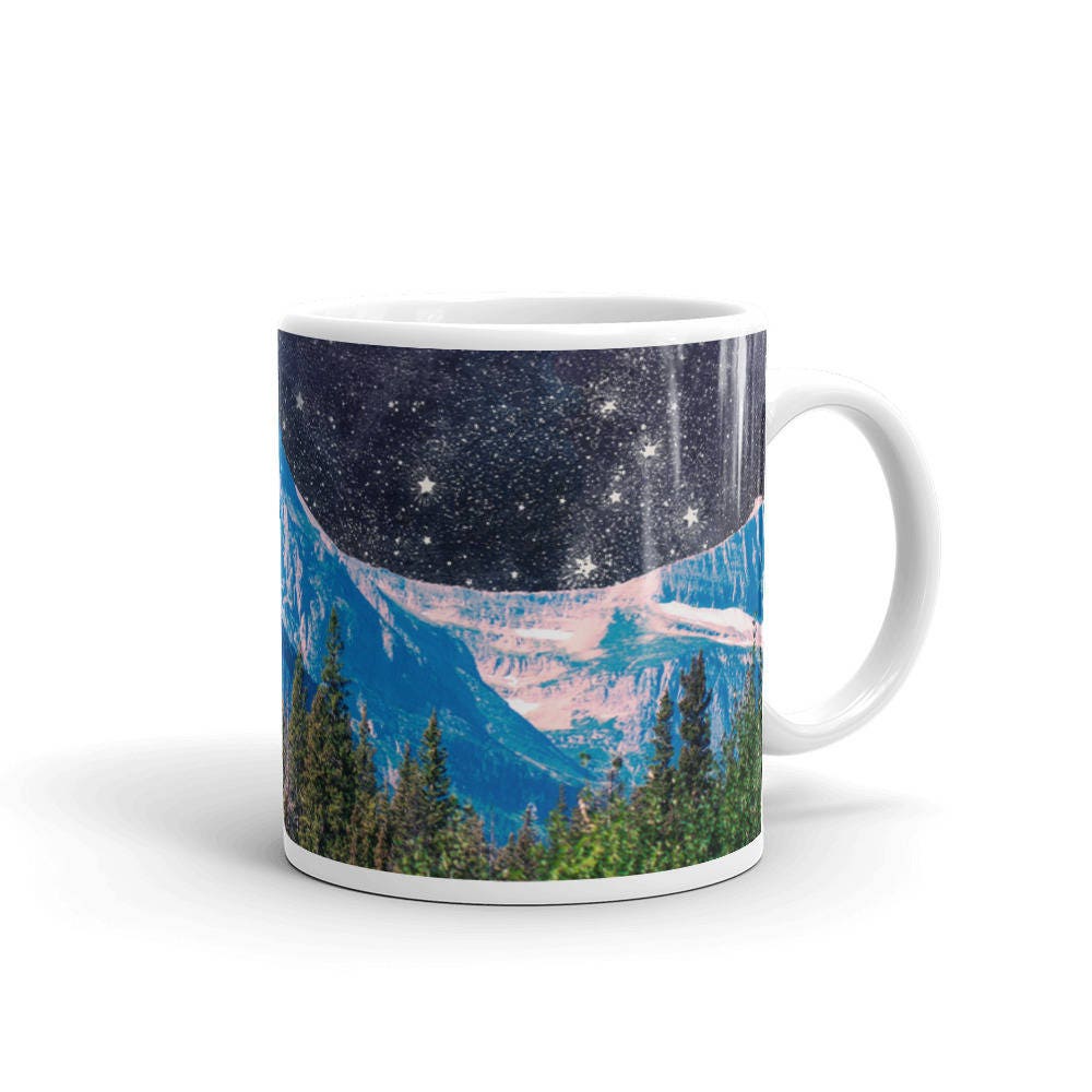 Night Sky Mountain Black Ceramic Mug | Lost Kat Photography