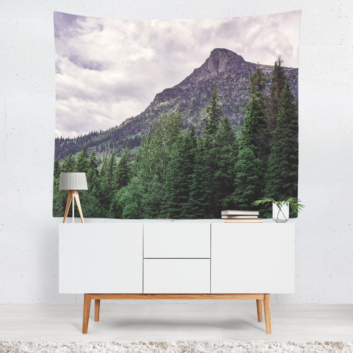 Mountain Peak Wall Tapestry Glacier National Park -
