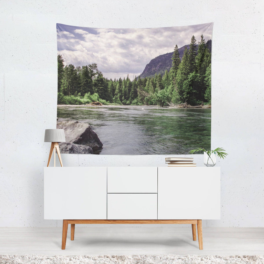 Glacier National Park River Wall Tapestry - Decorative