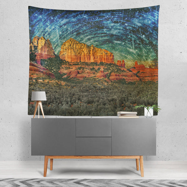 Sedona Desert Surreal Wall Tapestry Outer Space Decor -