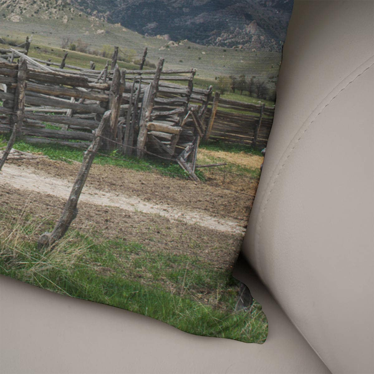 Mountain Ranch Pillow Cover Rustic Throw Case Idaho Farm -