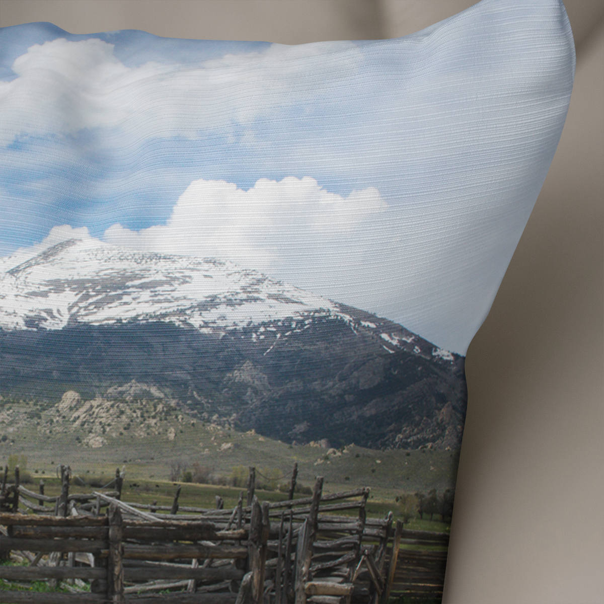 Mountain Ranch Pillow Cover Rustic Throw Case Idaho Farm -